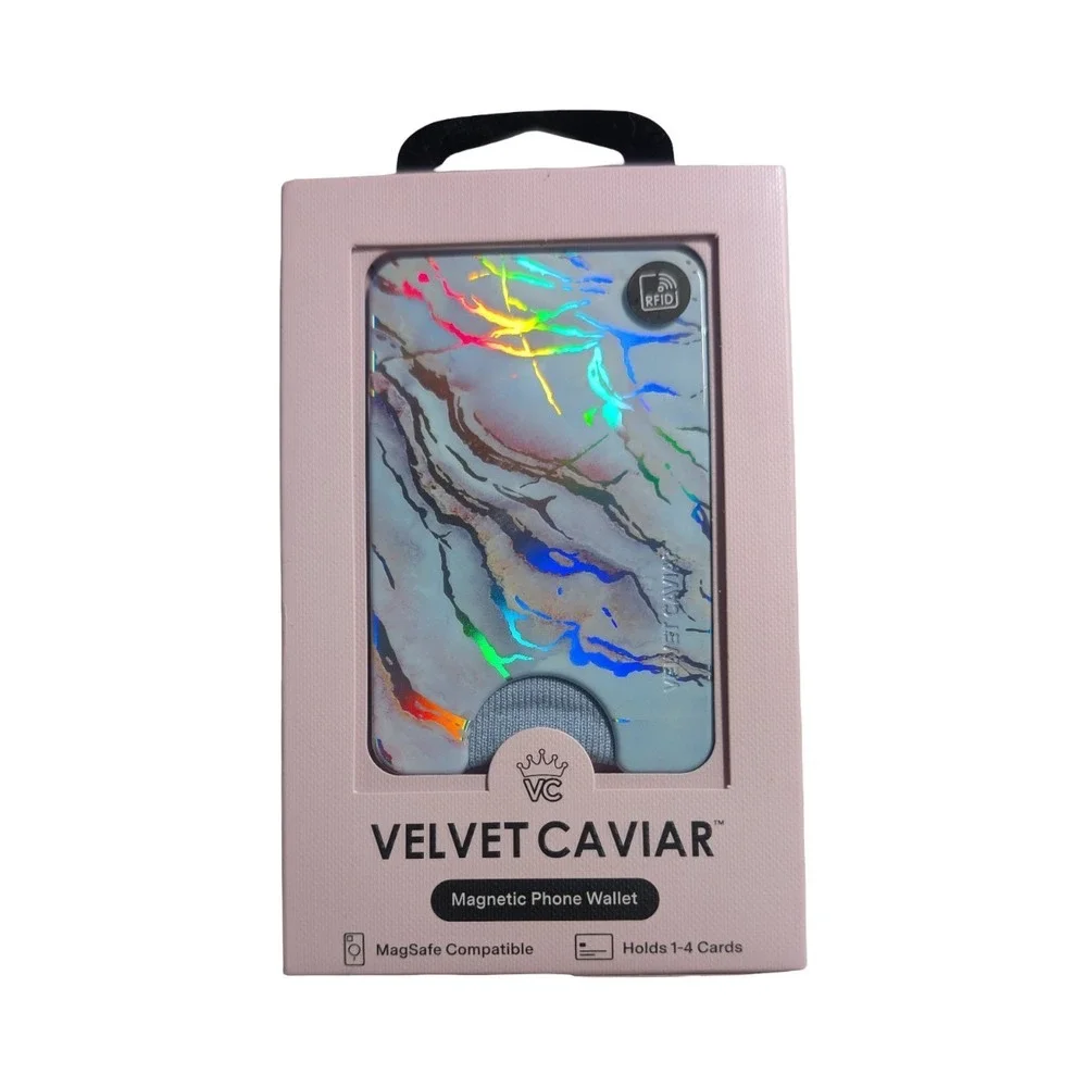 W8-N VELVET‎ CAVIAR - Magnetic Phone Wallet - RFID Protection - Holo Moonstone